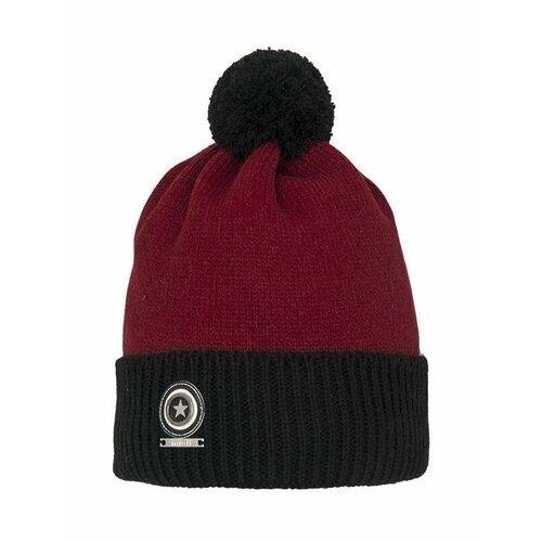 фото Шапка mialt, размер 50-52, черный, бордовый