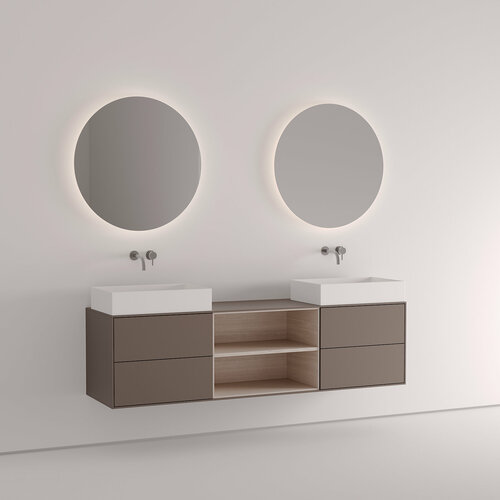 Тумба подвесная под две раковины 150 см. Vivomobili GRIGIO LONDRA