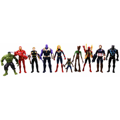 Супергерои Марвел Набор фигурок (10 шт) набор фигурок мстители тор росомаха железный человек грут 4 штуки по 30 см