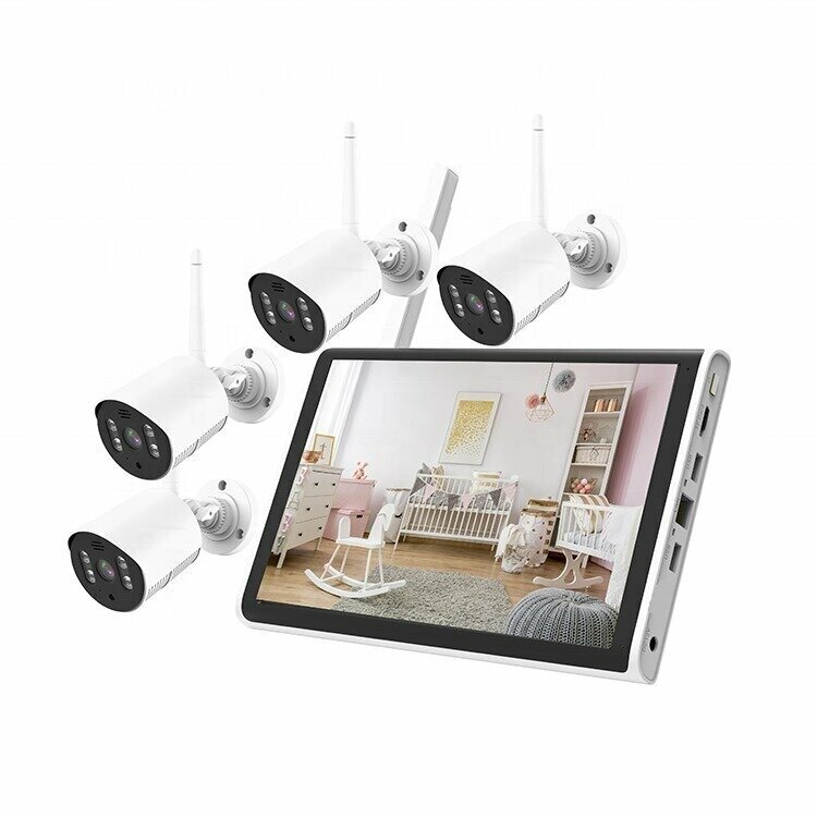 Система видеонаблюдения, для частных домов коттеджей, и для квартир, комплект из камер и станции, система безопасности WI-FI
