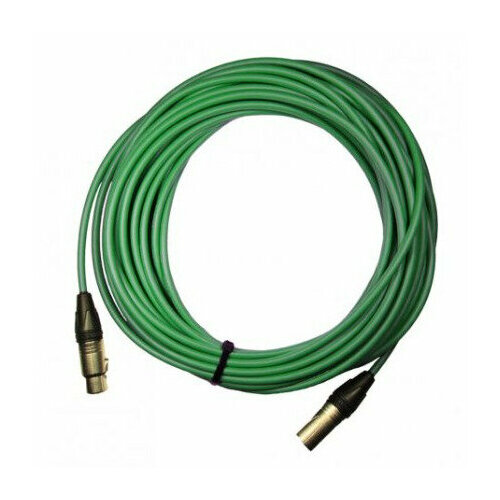 Кабель аудио 1xXLR - 1xXLR GS-PRO XLR3F-XLR3M green 10m