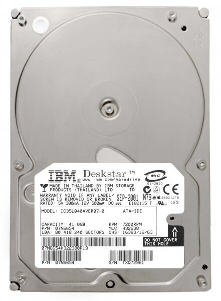 Жесткий диск Dell IC35L040AVER07-0 41Gb 7200 IDE 3.5" HDD