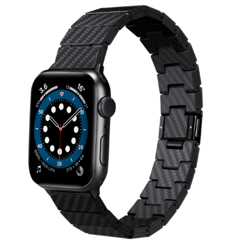 Ремешок Pitaka для Apple Watch 42/44/45 mm, Carbon Fiber Link Modern, полоска (Черно-серый)