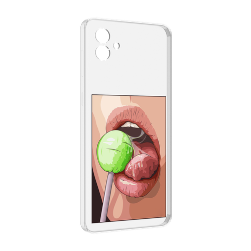 Чехол MyPads зеленый-чупа-чупс женский для Samsung Galaxy M04 задняя-панель-накладка-бампер