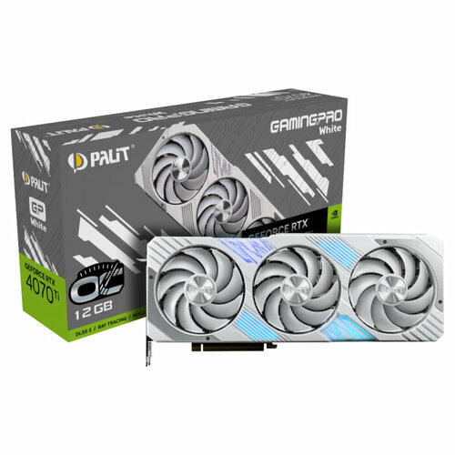 Palit RTX4070Ti GamingPro White OC 12GB GDDR6X 192-bit DPx3 HDMI 3FAN RTL NED407TV19K9-1043W 11222900₽