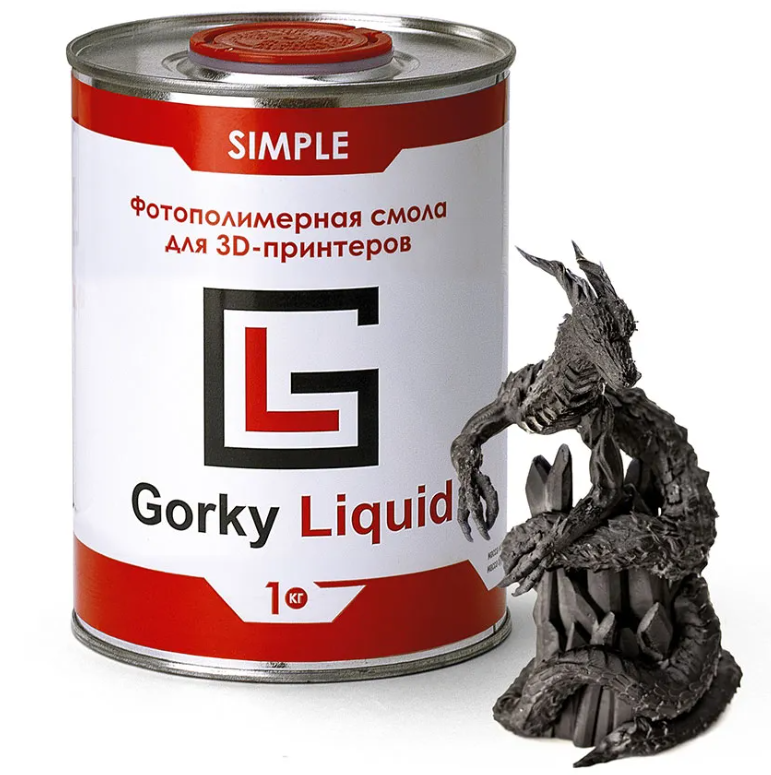 Фотополимерная смола Gorky Liquid Simple Чёрный (1000 гр)