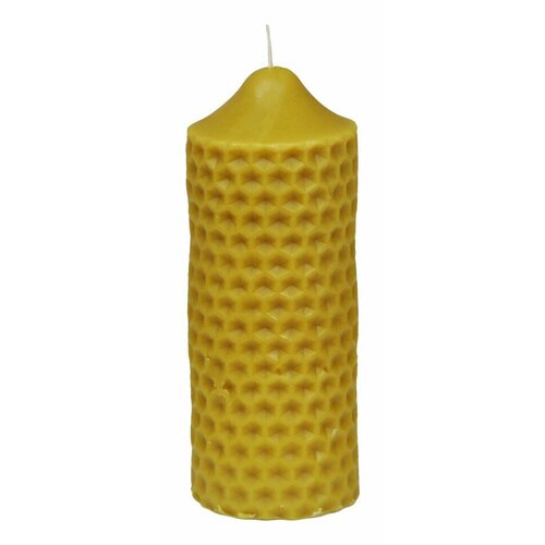 Свеча восковая Пчелиный цилиндр ручная работа 16 см 325 гр 1042₽
