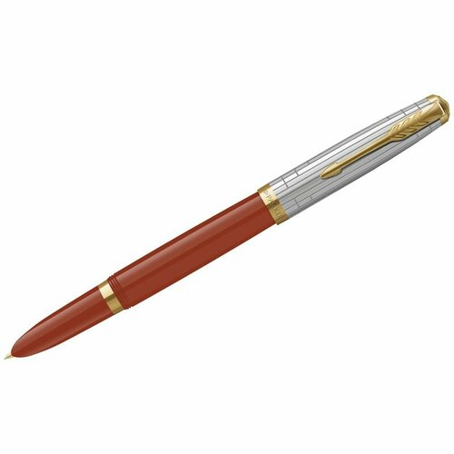 Ручка перьевая Parker 51 Rage Red GT темно-синяя, 0,8мм, подарочная упаковка ручка перьевая parker 51 black gt темно синяя 0 8мм подарочная упаковка