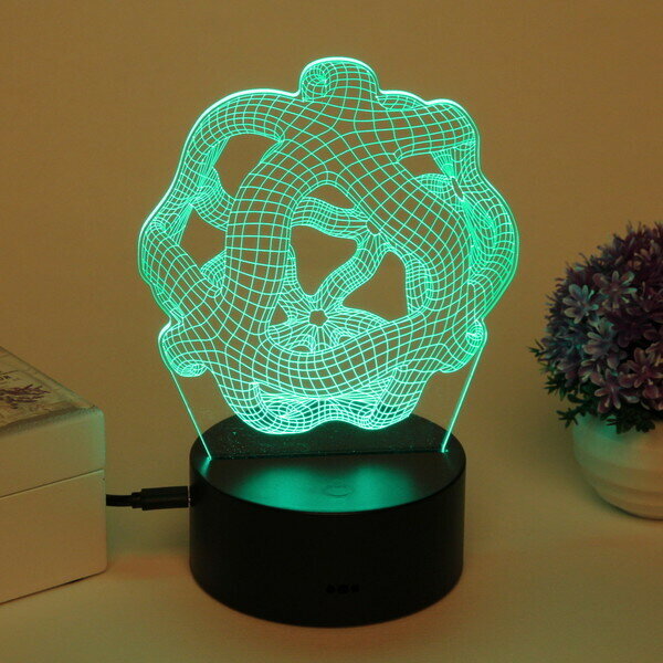 Светильник ночник «3D-Метамарфоза» на пластиковой подставке, с включателем USB - фотография № 1