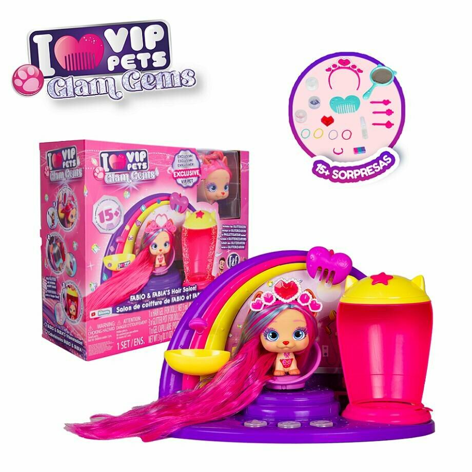 Игровой набор IMC Toys VIP Pets Салон красоты Фабио и Фабии GLAM GEMS 714687