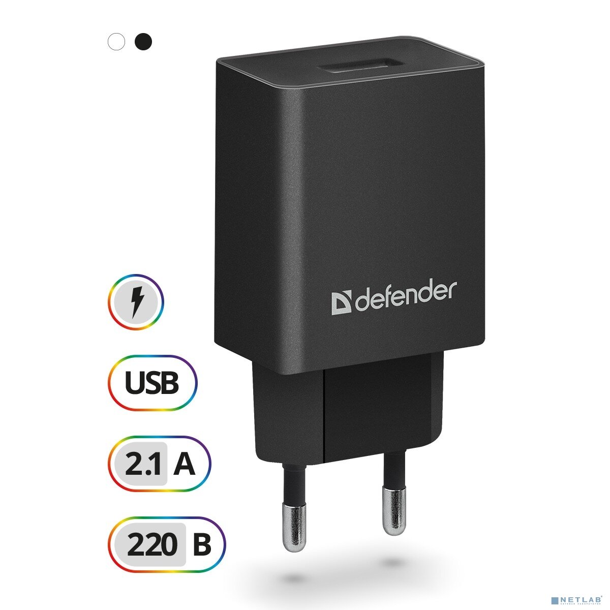 Зарядное устройство сетевое 220 В DEFENDER EPA-10, 1 порт USB, выходной ток 2,1 А, черное - фото №11