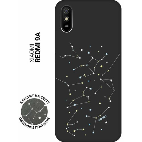 Ультратонкая защитная накладка Soft Touch для Xiaomi Redmi 9A с принтом Constellations черная ультратонкая защитная накладка soft touch для xiaomi redmi note 9t с принтом constellations черная