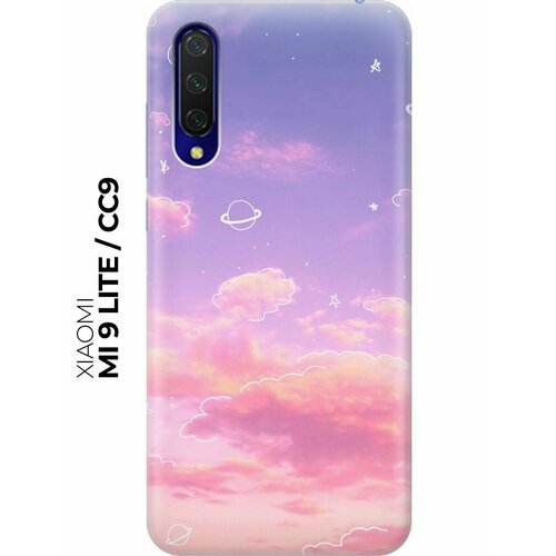 RE: PA Накладка Transparent для Xiaomi Mi 9 Lite / CC9 с принтом Розовое небо и космос силиконовый чехол розовое небо и космос на xiaomi mi mix 3 сяоми ми микс 3