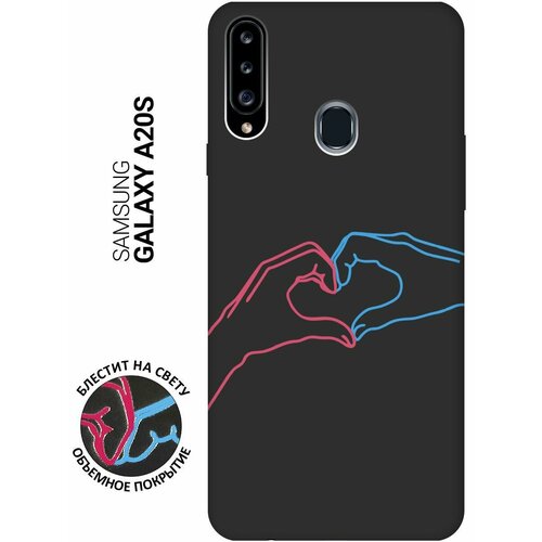 Матовый Soft Touch силиконовый чехол на Samsung Galaxy A20s, Самсунг А20с с 3D принтом Fall in Love черный матовый soft touch силиконовый чехол на samsung galaxy a31 самсунг а31 с 3d принтом fall in love черный