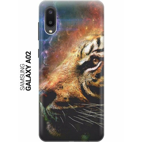 ультратонкий силиконовый чехол накладка для samsung galaxy s5 с принтом космический тигр Ультратонкий силиконовый чехол-накладка для Samsung Galaxy A02 с принтом Космический тигр