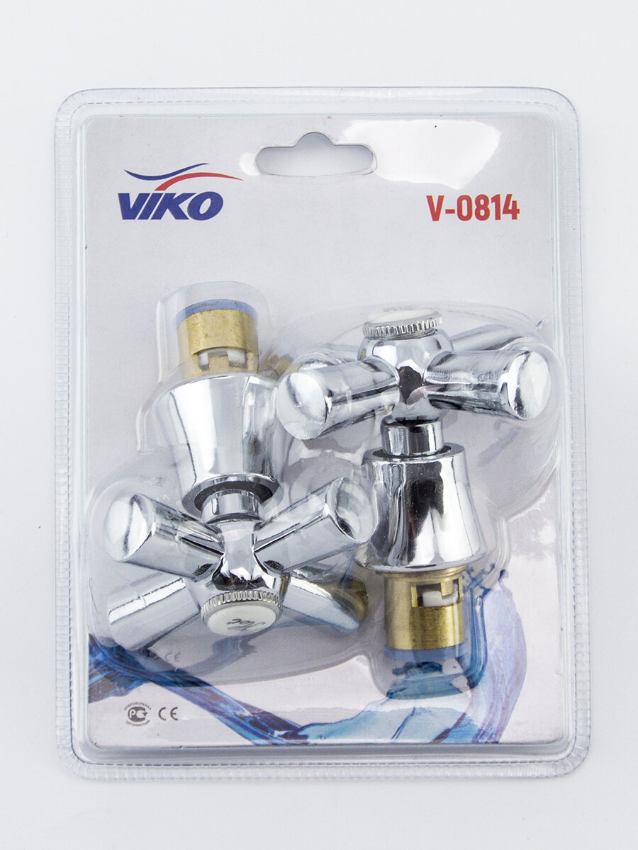 фото Маховик крест металлический с кран-буксой 24 шлица VIKO V-0814