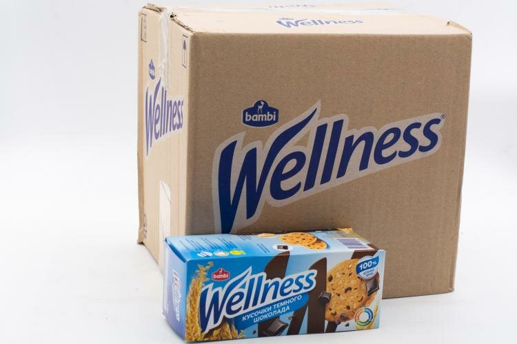Печенье Wellness цельнозерновое с шоколадом и витаминами 210 грамм Упаковка 9 шт