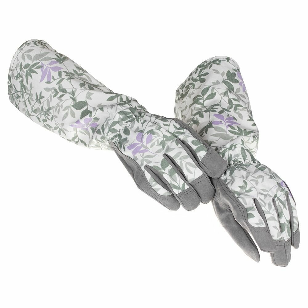 фото Перчатки садовые с длинными рукавами для работы с кустами и розами, размер M