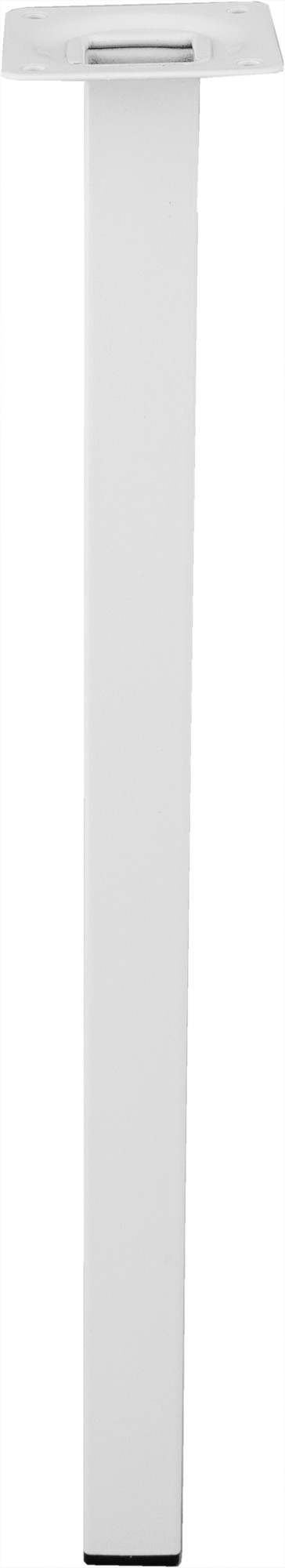 Ножка квадратная 400х25 мм сталь максимальная нагрузка 50 кг цвет белый
