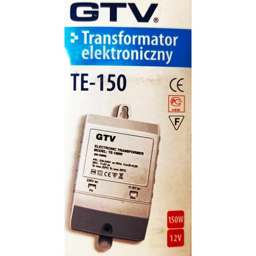 Трансформатор (блок питания) GTV TE-150 220/12V/150W/IP20 для галогеновых светильников