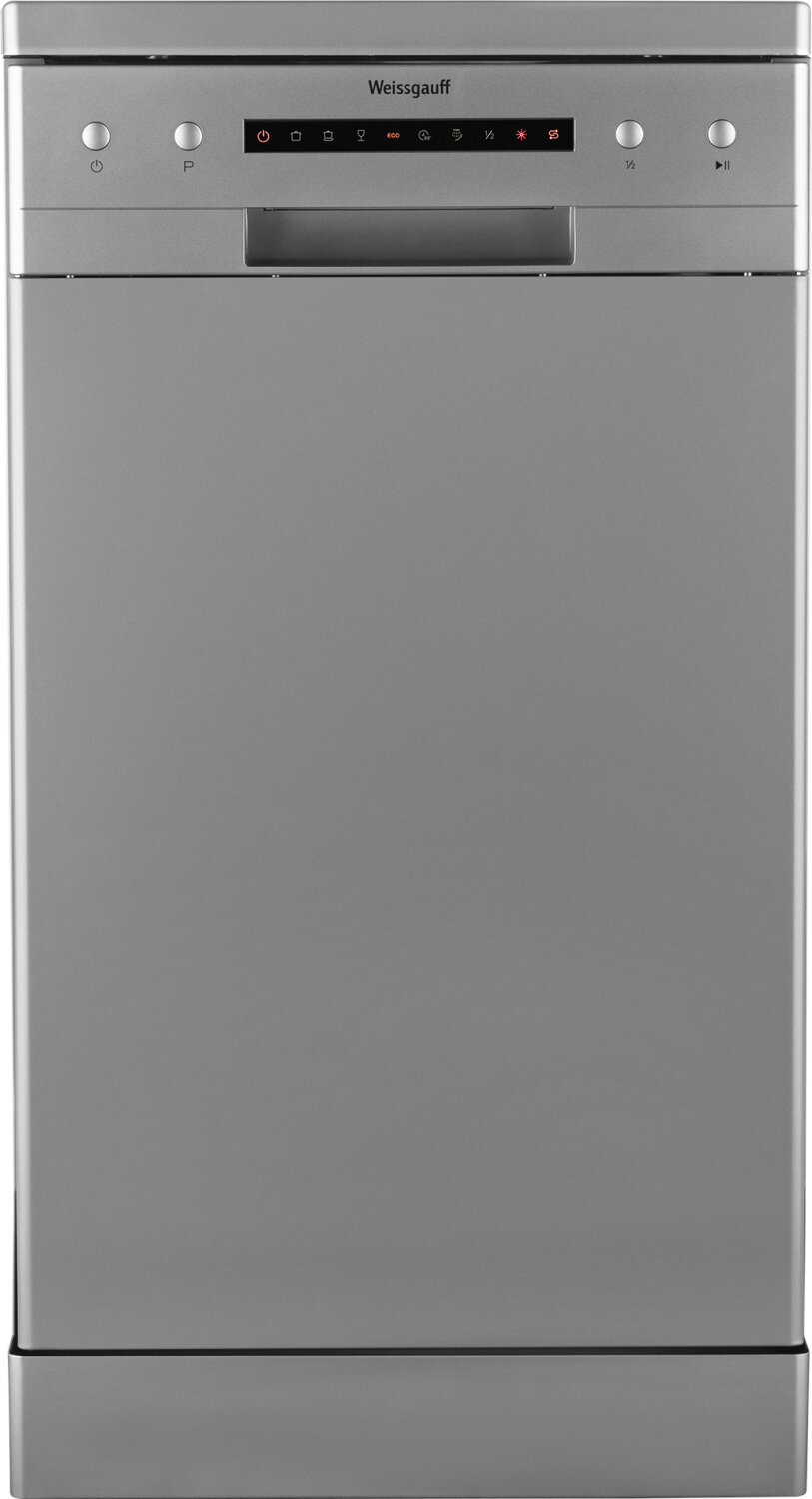 Посудомоечная машина Weissgauff DW 4526 Silver, регулировка корзины по высоте, дозагрузка посуды — фото 1
