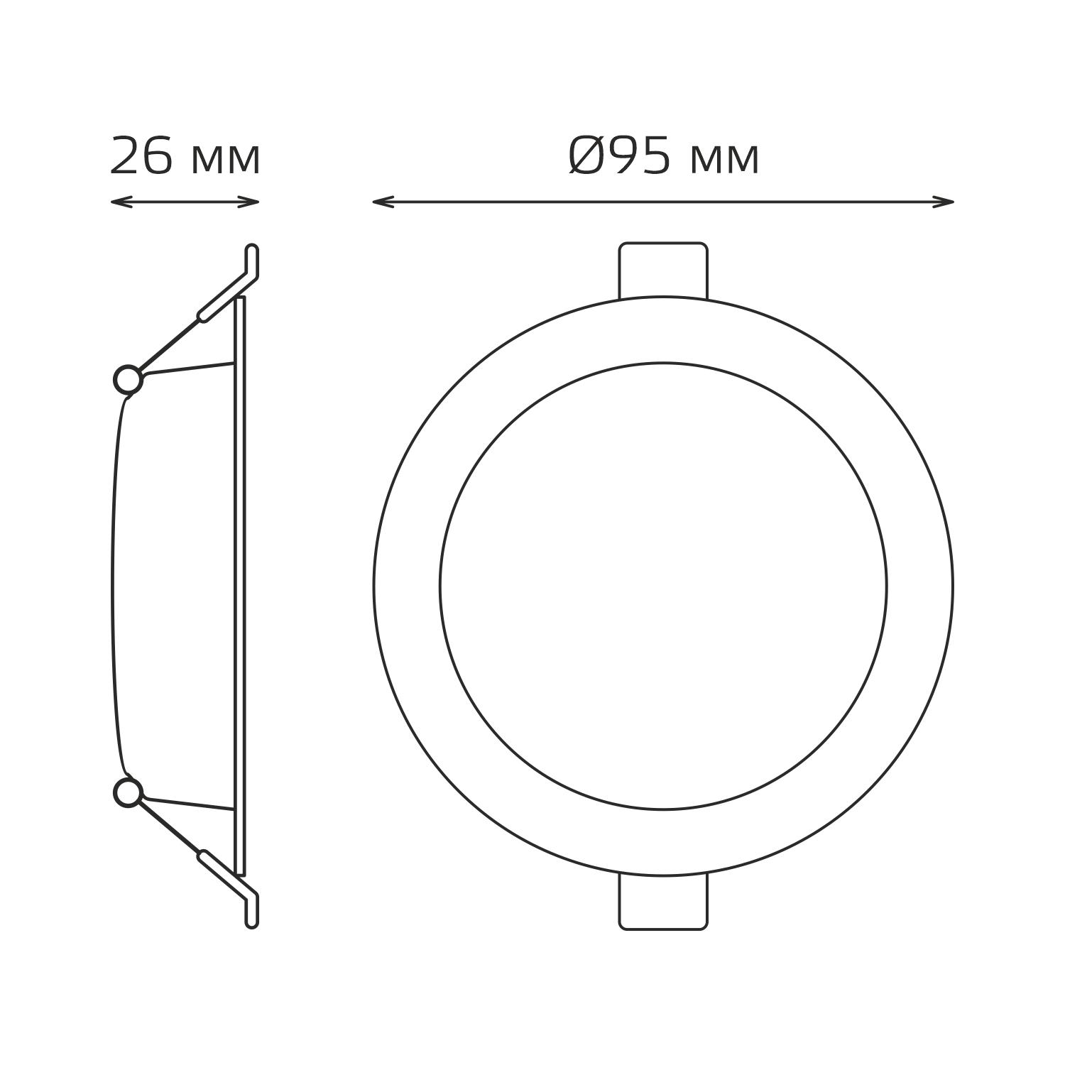 Светильник встраиваемый Downlight круг 5W нейтр белый свет 4000K 220V IP20 95*26 белый Gauss