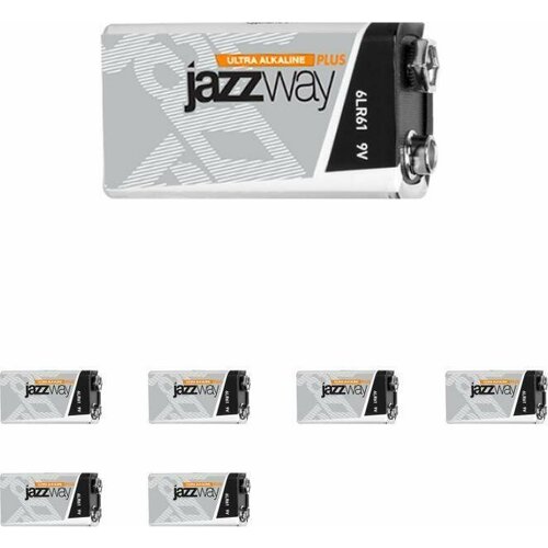 Батарейка JazzWay Ultra Plus 6LR61UP 9V крона (комплект из 6 шт)