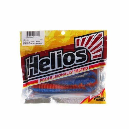 Виброхвост Helios Catcher Star Blue & Orange, 9 см, 5 шт. (HS-2-044) (комплект из 7 шт)