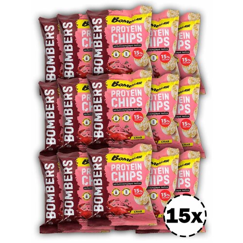 Чипсы Bombbar Protein Chips 15 x 50 г, Краб