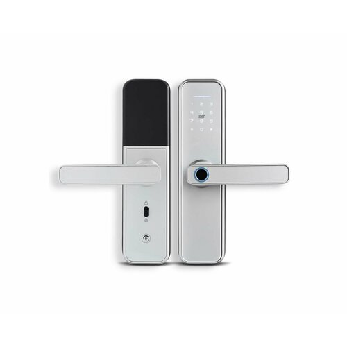дверной смарт замок tuya smartlife дистанционное управление через приложение bluetooth сканер отпечатков пальцев биометрический с кодом пароля Биометрический умный Wi-Fi электронный дверной замок - HD-com Туйя-WiFi SL(8.0.1)-L (S18452S80) (cканер отпечатка пальца, автономная работа)