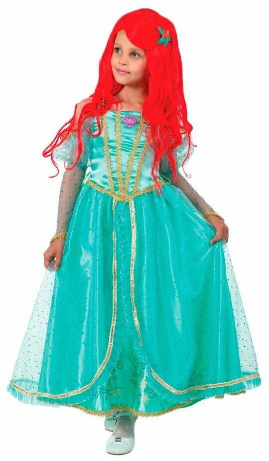 Карнавальный костюм для детей Принцесса Ариель бирюзовый Батик, рост 128 см