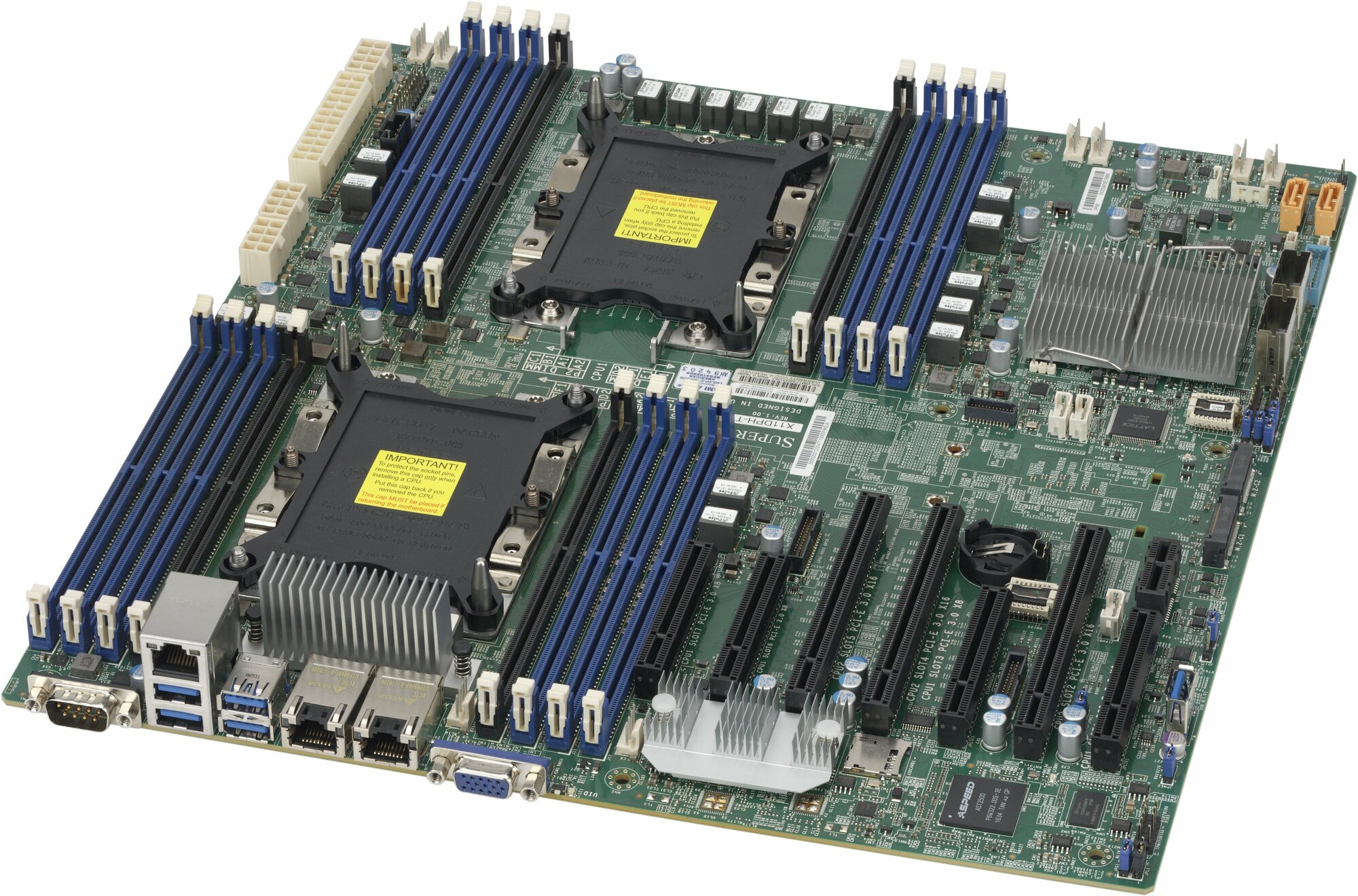 Материнская плата Supermicro X11DPH-I 2xLGA3647 Intel C621 4xPCI-Express 3.0 8x/3xPCI-Express 3.0 16x/1xM.2/DDR4 RDIMM/LRDIMM/LAN Gigabit/RAID SATA 0, 1, 10n (OEM)