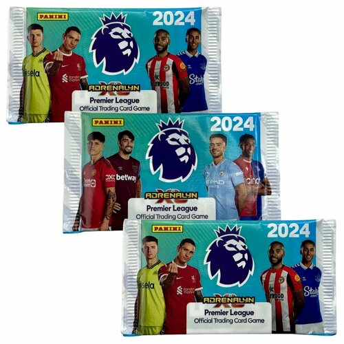 Набор 3 пакетика Panini Adrenalyn XL АПЛ 2023-24 / подарочный набор футбольных карт любителям панини panini блистер футбольных наклеек 8 пакетиков испанская ла лига 2023 24 подарочный набор с футболистами любителям панини