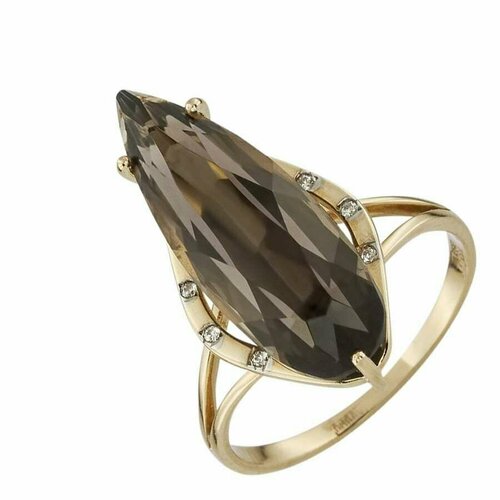 фото Кольцо aloris, красное золото, 585 проба, раухтопаз aloris jewelry