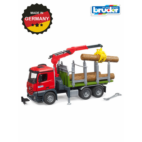 фото Брудер, грузовик mercedes для перевозки леса с брёвнами, bruder