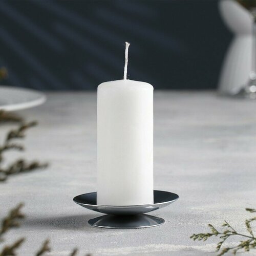 Подсвечник Лотос металл на одну свечу 75х2 см хром 638₽