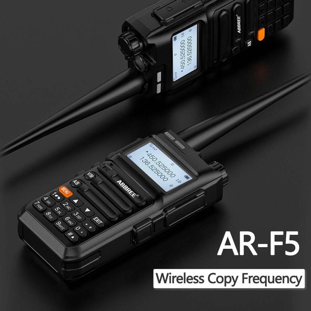 Портативная радиостанция ABBREE AR-F5 8W с функцией захвата частоты / рабочий диапазон 136-520/ (FM-модулем) — фото 8
