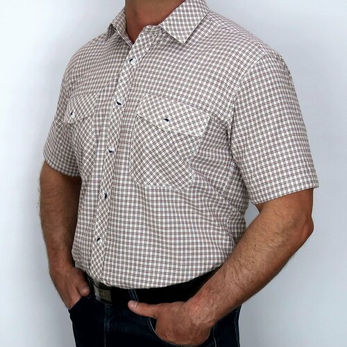 фото Рубашка westcolor, размер 7xl, бежевый