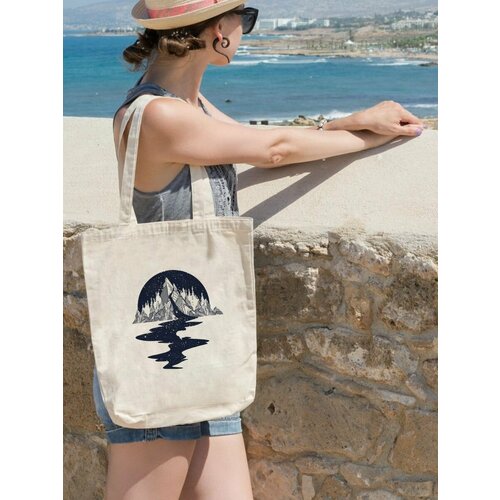 фото Сумка шоппер , фактура плетеная, синий kotofoto76