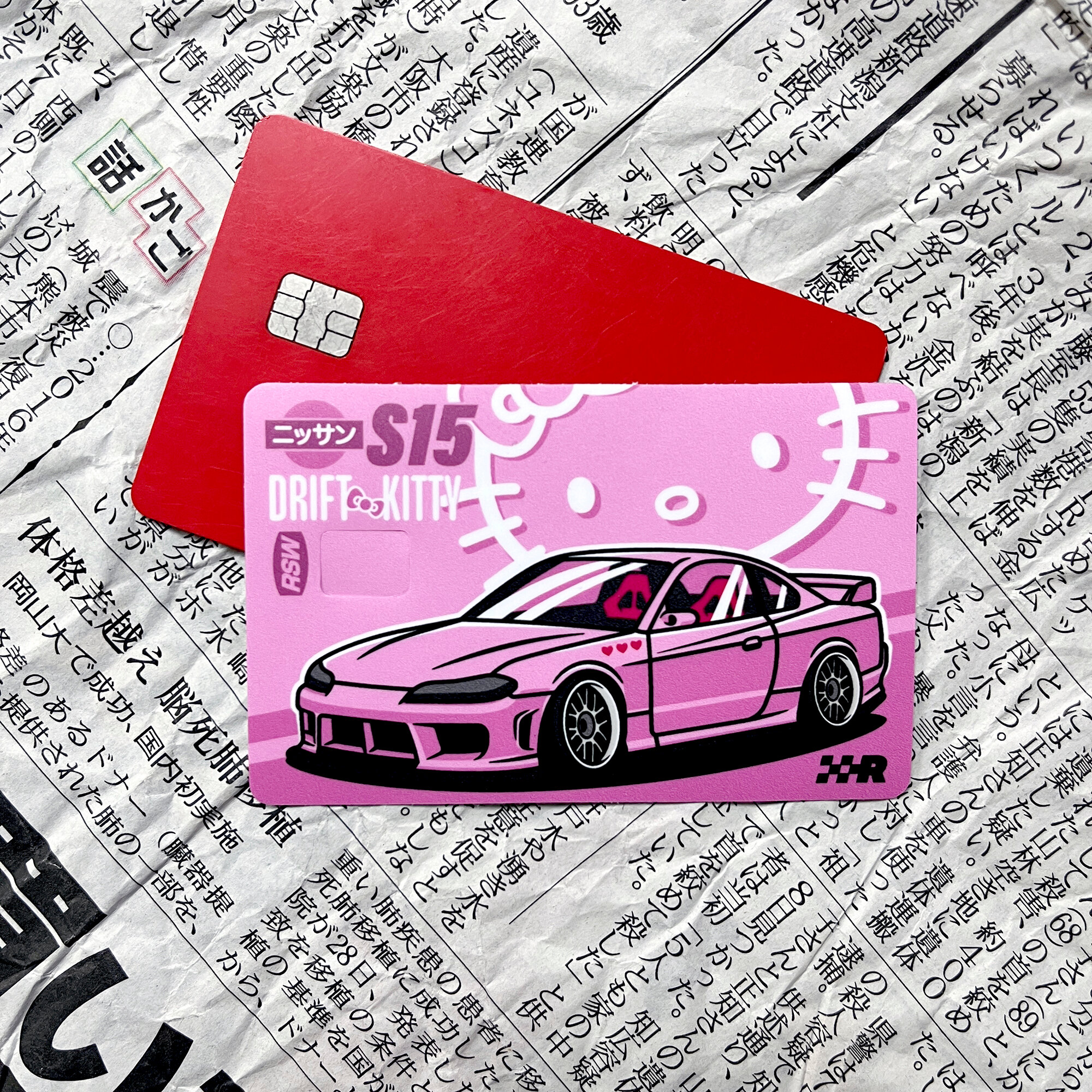 Наклейка на банковскую карту Nissan Silvia S15 Hello Kitty