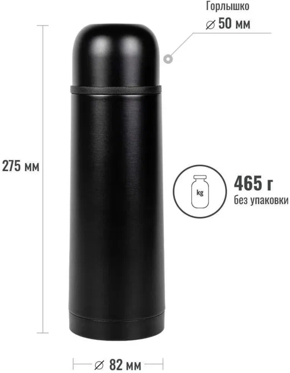 Термос Relaxika + стикерпак Красоты России 750ml Black R101.750.2 - фотография № 11