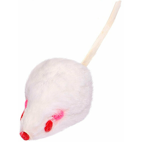 Игрушка для кошек PerseiLine Rich Breed Мышка из натурального меха с кошачьей мятой белая 5 х 2 см (1 шт) игрушка для кошек мышка из натурального меха с погремушкой размер m