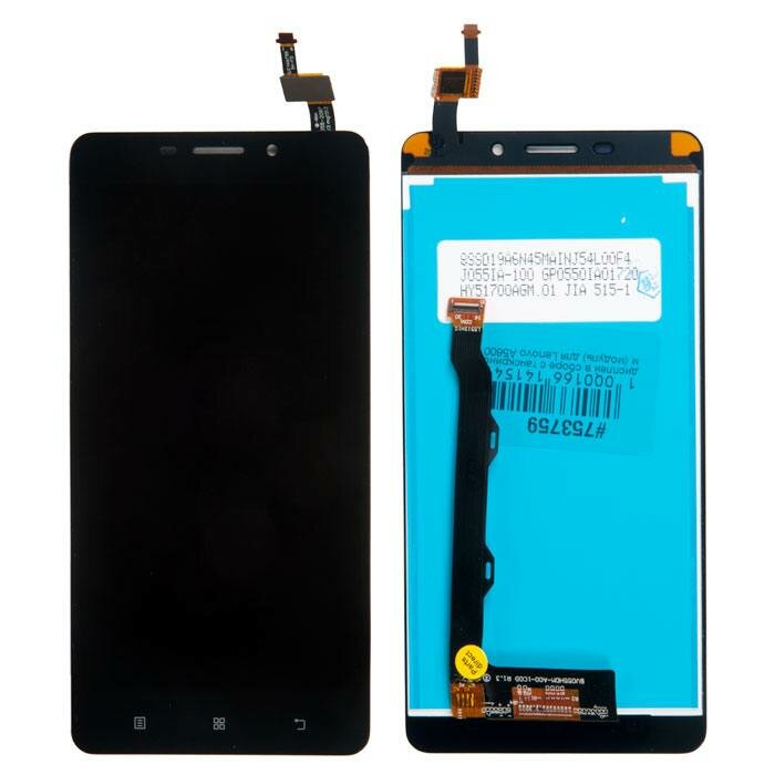 Дисплей в сборе с тачскрином (модуль) для Lenovo A5600 чёрный