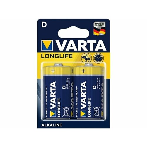 Батарейка VARTA LONGLIFE D (блистер 2шт) 04120113412