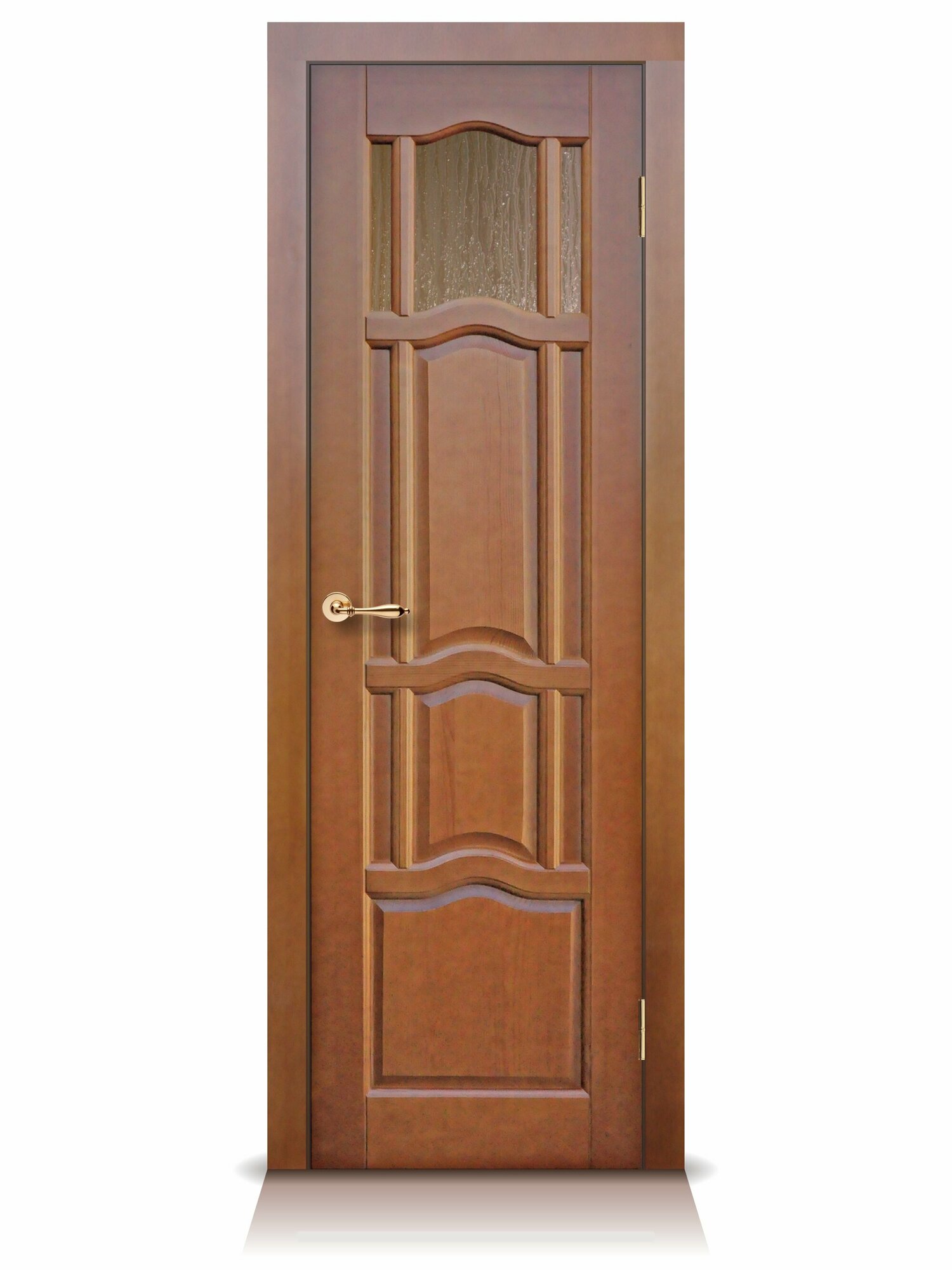 Ампир дгво 21-7 верхнее остекление. Дверное полотно филенчатое (2000x600), массив дерева с коробкой и наличником