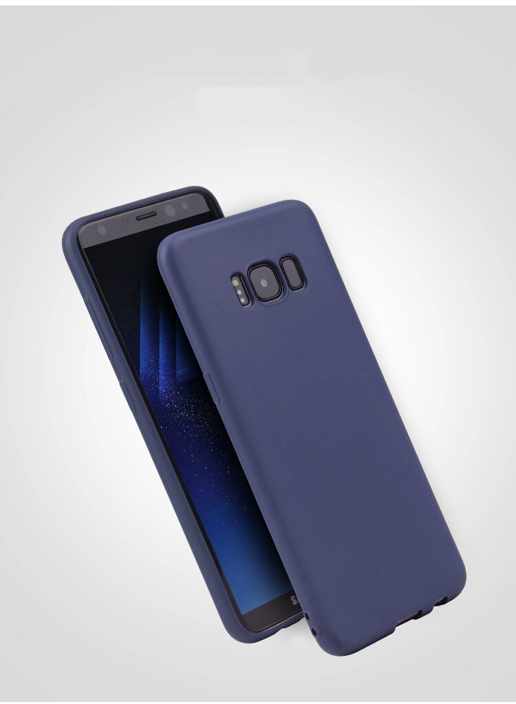 Задняя панель-чехол-накладка MyPads ультра-тонкая полимерная из мягкого качественного силикона для Samsung Galaxy S8 SM-G9500 синяя