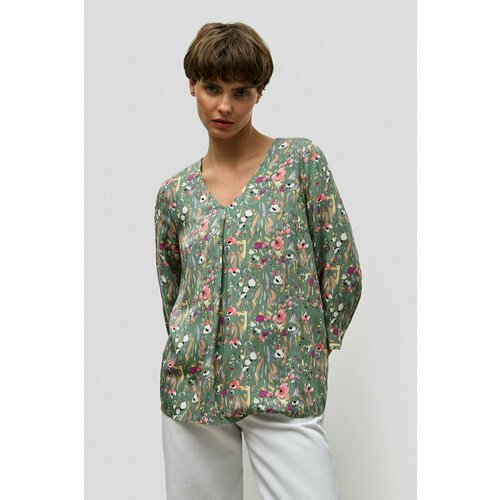 Блуза Baon, размер 42, зеленый блуза baon размер 42 оранжевый зеленый
