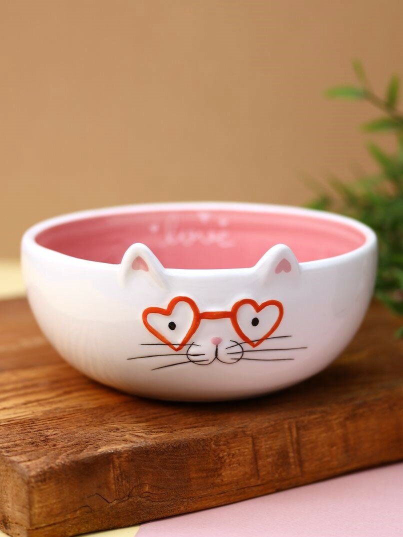 Тарелка керамическая глубокая Happy cat