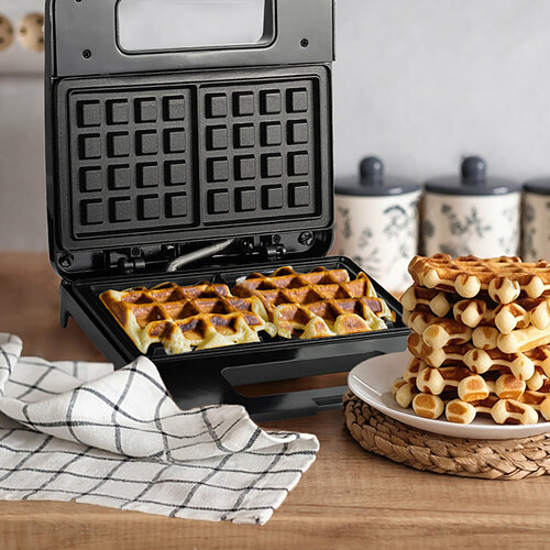 Вафельница электрическая 800 Вт Kamille KM 6719 для бельгийских и венских вафель черный 1898₽