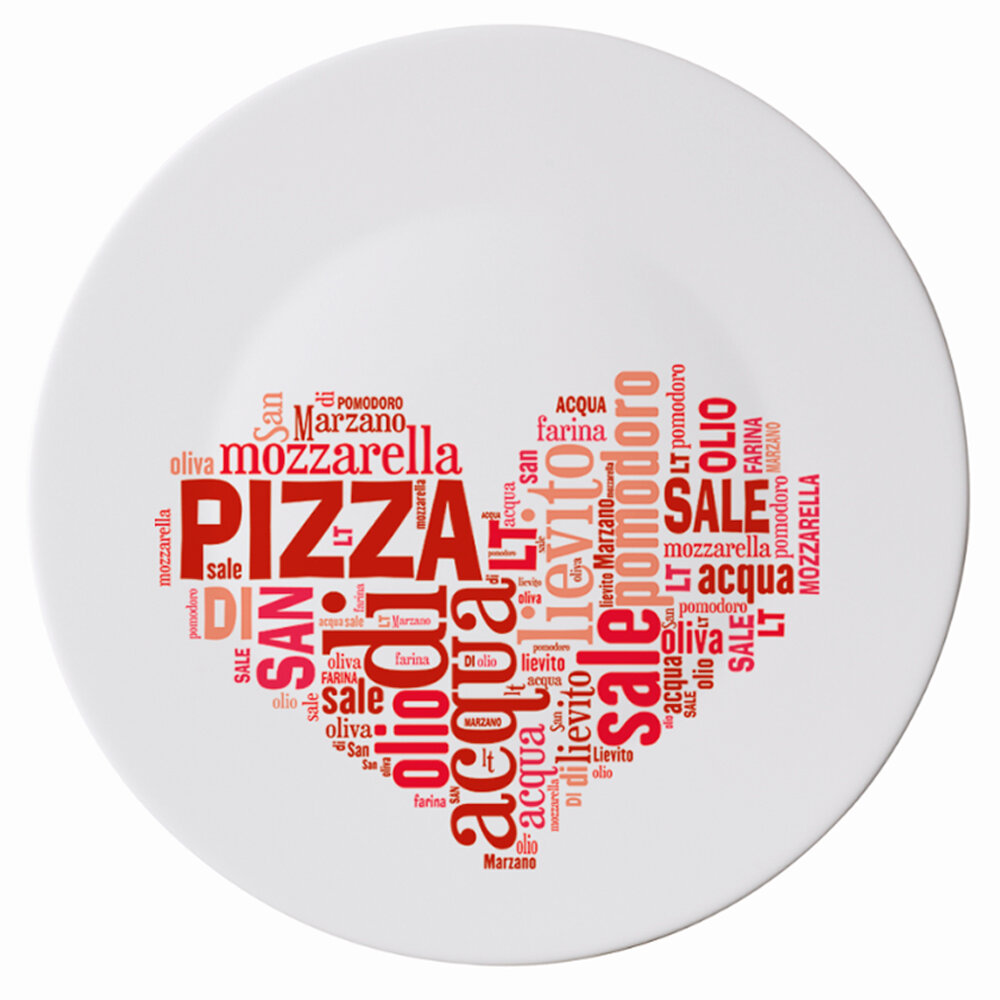 Блюдо для пиццы 33 см I Love Pizza Red Bormioli Rocco 419320F77321753